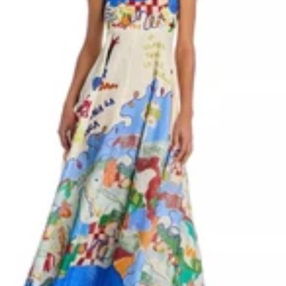 Alemais Map Print Maxi Dress size 2